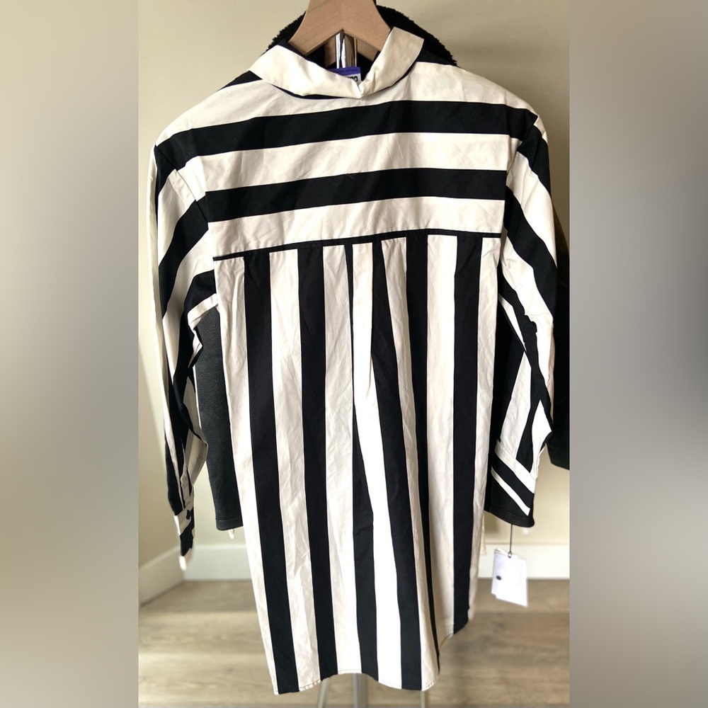 🔖 FUTURE COLLECTIVE Kahlana Barfield Brown Asymmetrical Long Sleeve Shirt Dress - Picture 9 of 17